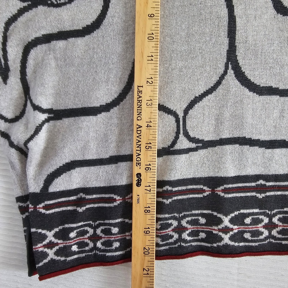 Peruvian Connection Grey Black Abstract Intarsia Knit Boxy Top‎ XS/S Peru - Picture 3 of 8
